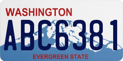 WA license plate ABC6381