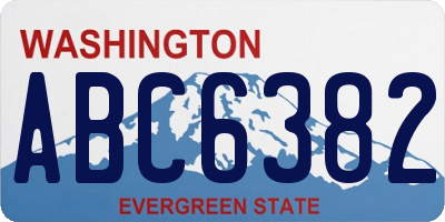 WA license plate ABC6382