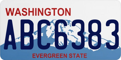 WA license plate ABC6383