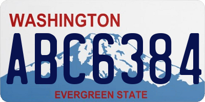 WA license plate ABC6384