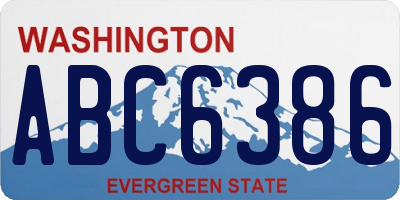 WA license plate ABC6386