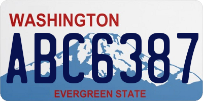 WA license plate ABC6387
