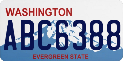 WA license plate ABC6388