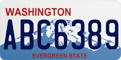 WA license plate ABC6389
