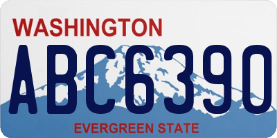 WA license plate ABC6390