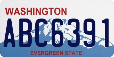 WA license plate ABC6391