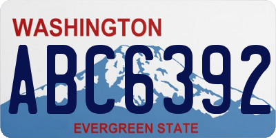 WA license plate ABC6392