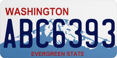 WA license plate ABC6393