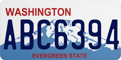 WA license plate ABC6394