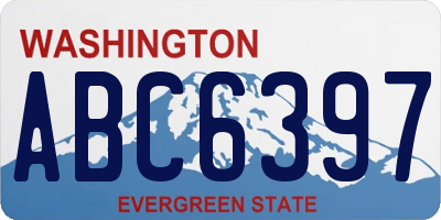 WA license plate ABC6397