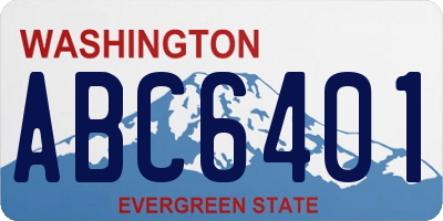 WA license plate ABC6401