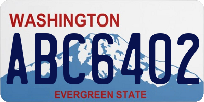 WA license plate ABC6402