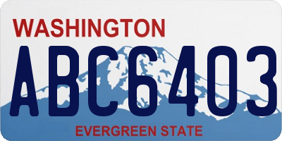 WA license plate ABC6403