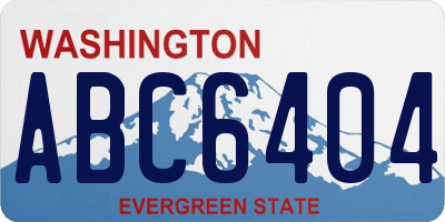WA license plate ABC6404