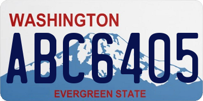 WA license plate ABC6405