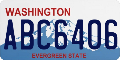 WA license plate ABC6406