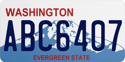 WA license plate ABC6407