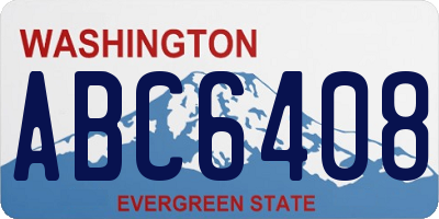 WA license plate ABC6408