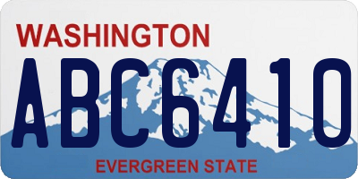 WA license plate ABC6410