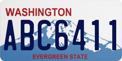 WA license plate ABC6411