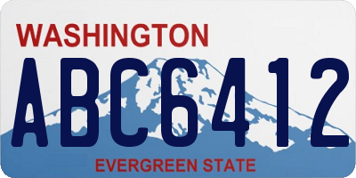 WA license plate ABC6412