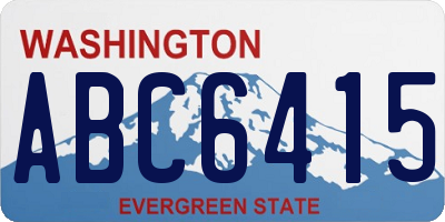 WA license plate ABC6415