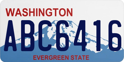 WA license plate ABC6416