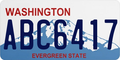 WA license plate ABC6417