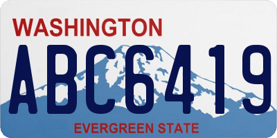WA license plate ABC6419