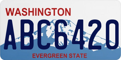 WA license plate ABC6420