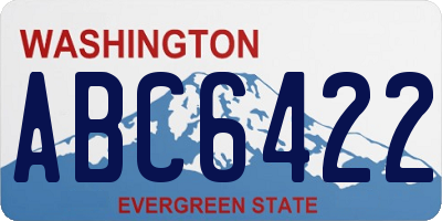 WA license plate ABC6422