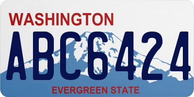 WA license plate ABC6424