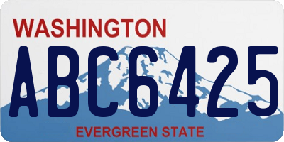 WA license plate ABC6425