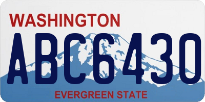 WA license plate ABC6430