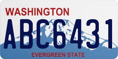 WA license plate ABC6431