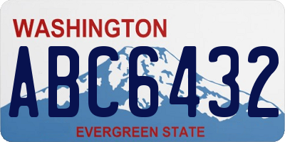WA license plate ABC6432