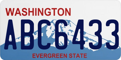 WA license plate ABC6433