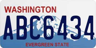 WA license plate ABC6434
