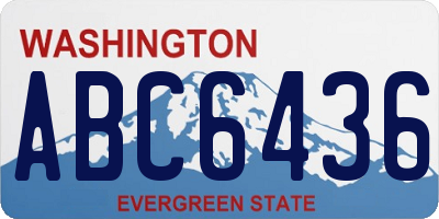 WA license plate ABC6436