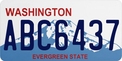 WA license plate ABC6437