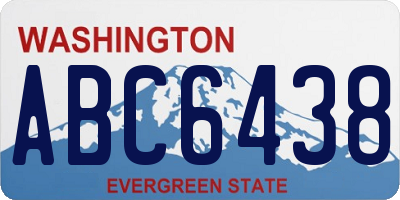 WA license plate ABC6438