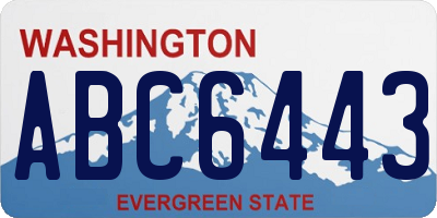 WA license plate ABC6443