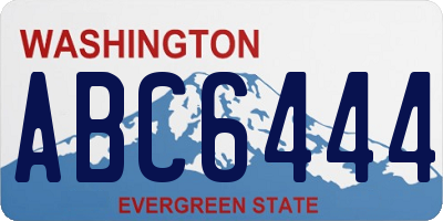 WA license plate ABC6444