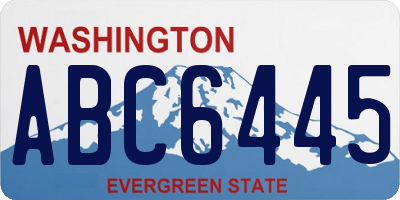 WA license plate ABC6445