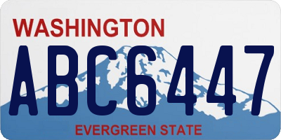 WA license plate ABC6447