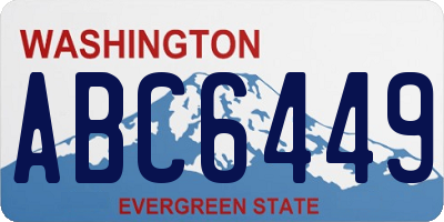WA license plate ABC6449