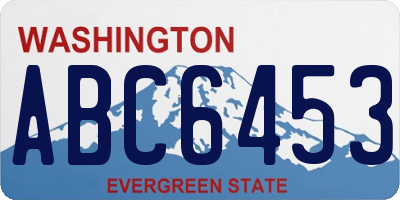 WA license plate ABC6453