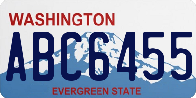 WA license plate ABC6455