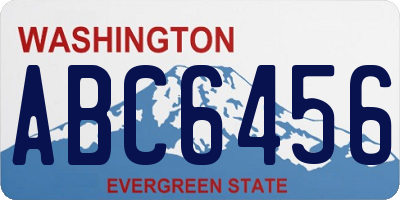 WA license plate ABC6456