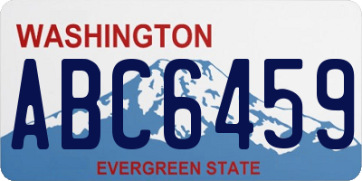 WA license plate ABC6459